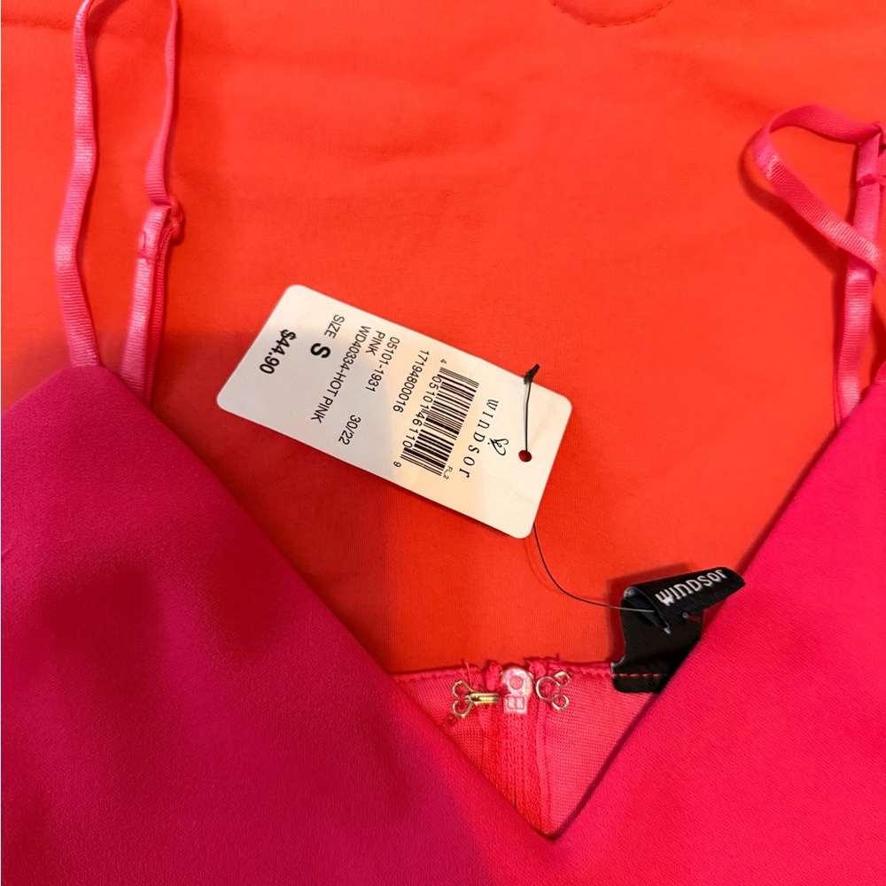 Windsor Hot Pink Backless Dress with Rhinestone Fringe - Picture 6 of 6